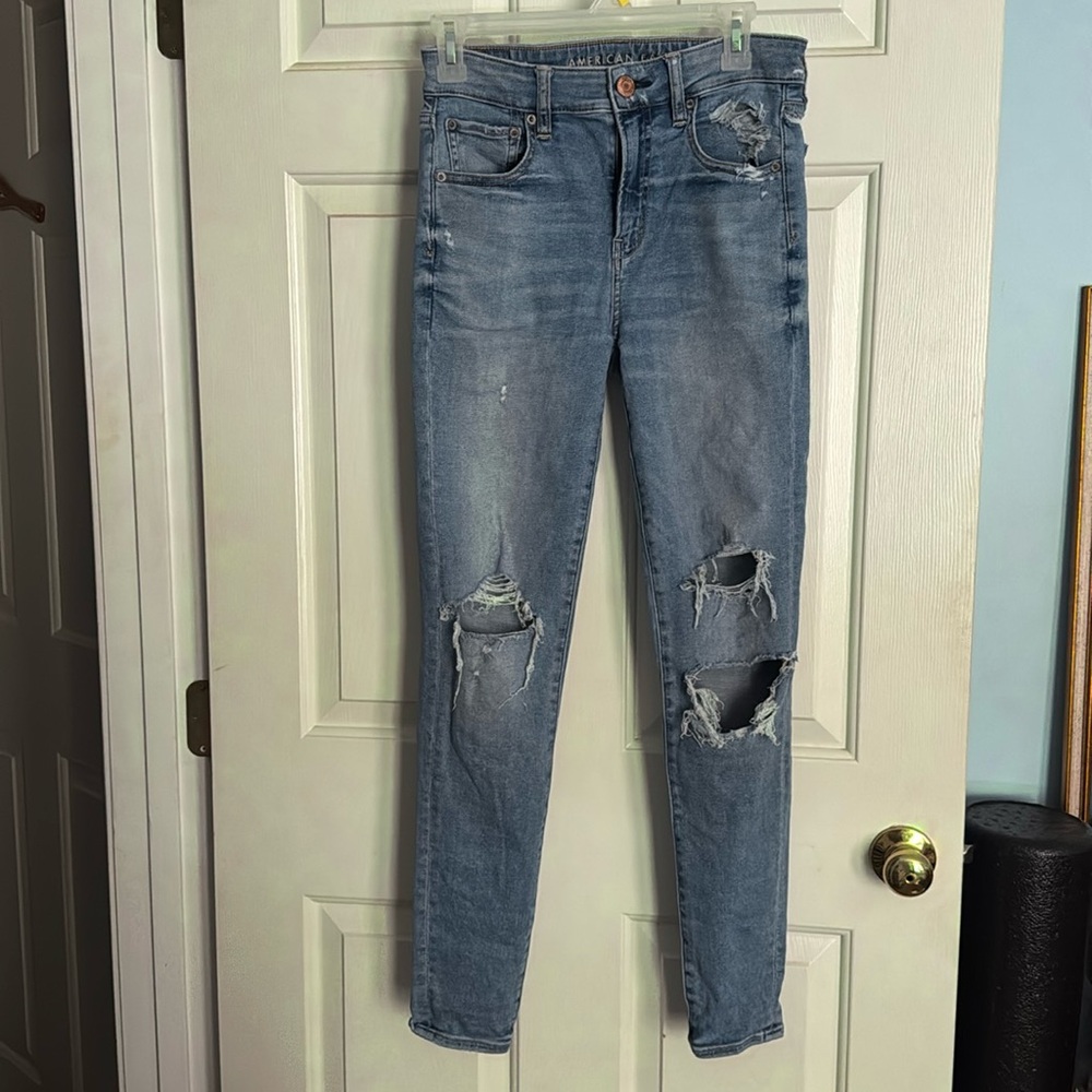 American Eagle Next Level Stretch ripped skinny jeans